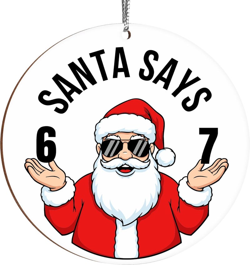 Hyperlama 67 Christmas Ornament, 67 Ornaments for Xmas Tree, Funny Christmas Ornaments 2025, 6 7 Meme Ornament for Teens, Six Seven Gifts, Funny Gifts for Kids, Teens, Teen Girls Trendy Stuff - Image 1